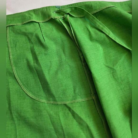 Vintage Green Linen Wrap around Skirt 28 inch waist - Picture 8 of 9